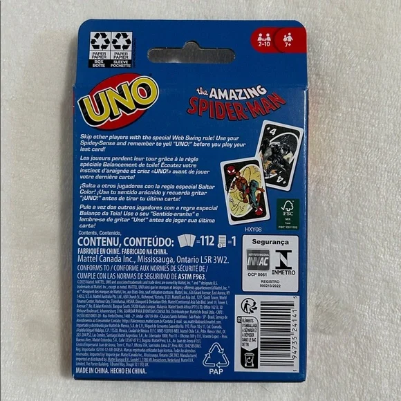 UNO The Amazing Spider-Man Card Game - Blue Packaging - Picture 2 of 3
